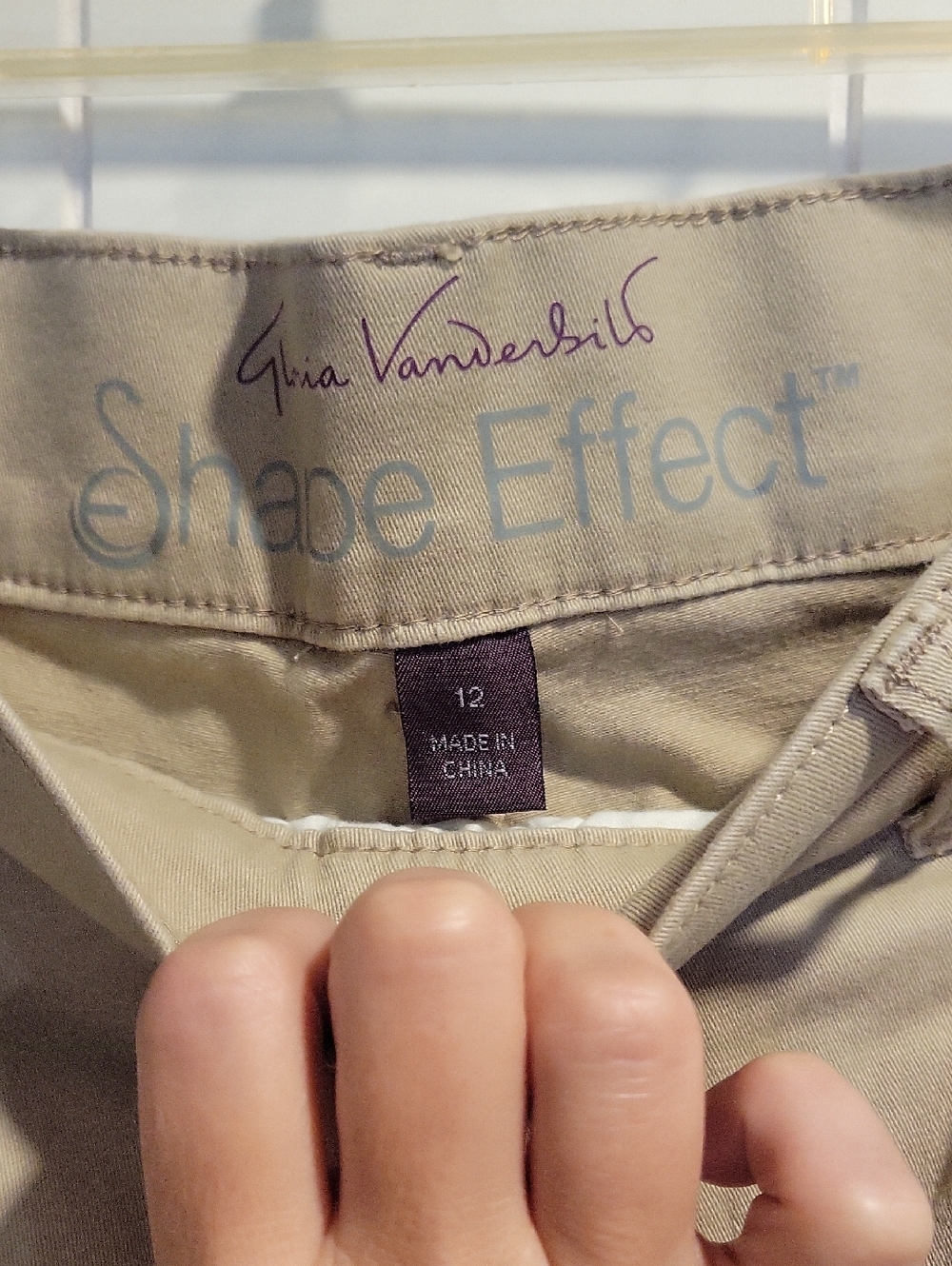 Gloria Vanderbilt Shape Effects Straight Leg Khaki Pants - Picture 2 of 3